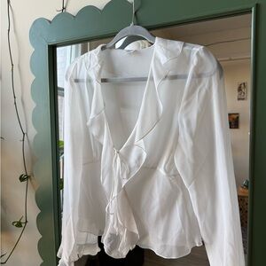 Wilfred Elegant Sheer Cream Blouse